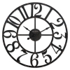 Gabriel Wall Clock, 45&quot; Diameter, Rustic Brown