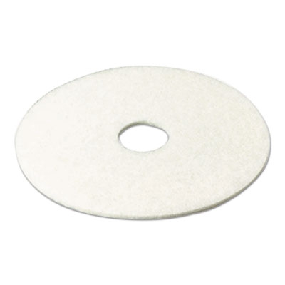Super Polish Floor Pad 4100, 20" Diameter, White, 5/carton