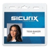 Sicurix Vinyl Badge Holder, 4 X 3, Clear, 50/pack