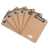 Hardboard Clipboard With Low-profile Clip, 1/2&quot; Capacity, 5 X 8, Brown, 6/pk