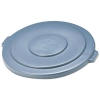 Round Flat Top Lid, For 55-gallon Round Brute Containers, 26 3/4&quot;, Dia., Gray