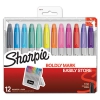 Permanent Markers With Storage Case, Fine, Assorted, Vibrant, 12/pack