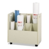 Laminate Mobile Roll Files, Eight Compartments, 30-1/8 X 15-3/4 X 29-1/4, Putty