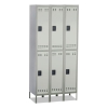 Double-tier, Three-column Locker, 36w X 18d X 78h, Two-tone Gray