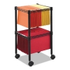Two-tier Compact Mobile Wire File Cart, Steel, 15-1/2w X 14d X 27-1/2h, Black