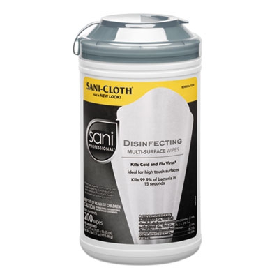 Sani-cloth Disinfecting Surface Wipes, 7 1/2 X 5 3/8, 200/canister, 6/carton
