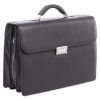 Sartoria Medium Briefcase, 16.5&quot; X 5&quot; X 12&quot;, Leather, Black