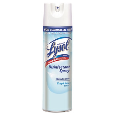 Disinfectant Spray, Crisp Linen, 19oz Aerosol, 12 Cans/carton