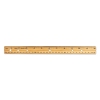 Beveled Wood Ruler W/single Metal Edge, 3-hole Punched, 12&quot;, Natural, 36/box