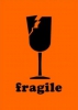 #dl1561  2 X 3&quot;   Fragile Label (orange/black)