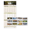 Recycled Scenic Landscapes Three-months/page Wall Calendar, 12.25x26, 2017-2019