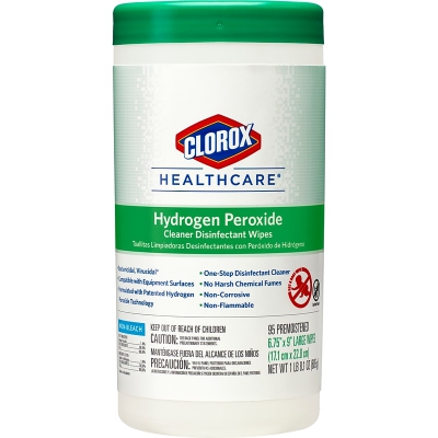 Clorox Healthcare® Hydrogen Peroxide Cleaner Disinfectant Wipes, 95 Count Canister, Intended For Use In healthcare Facilities