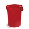 Carlisle 34103205 Bronco Polyethylene Round Trash Container 32 Gallon Capacity 22.38&quot; Diameter X 27-3/4&quot; Height Red (case Of 4)