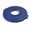 Carlisle 341045rec14 Bronco Lldpe Recycle Lid 26.81&quot; Diameter X 2-1/4&quot; Height Blue For 44 Gallon Recycle Cans
