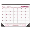 Brownline Monthly Desk Pad Calendar Chipboard 22 X 17 2017 White/red/black