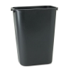 Deskside Plastic Wastebasket, Rectangular, 10 1/4 Gal, Black