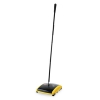 Dual Action Sweeper, Boar/nylon Bristles, 44&quot; Steel/plastic Handle, Black/yellow