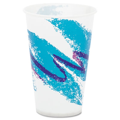 Jazz Waxed Paper Cold Cups, 5oz, Tide Design, 3000/carton