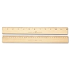 Wood Ruler, Metric And 1/16&quot; Scale With Single Metal Edge, 30 Cm