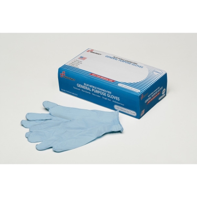 Large Blue Nitrile Powder Free Glove 100/box General Purpose 4ml Skilcraft Nsn492017