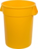 32 Gal Round Trash Can Yellow