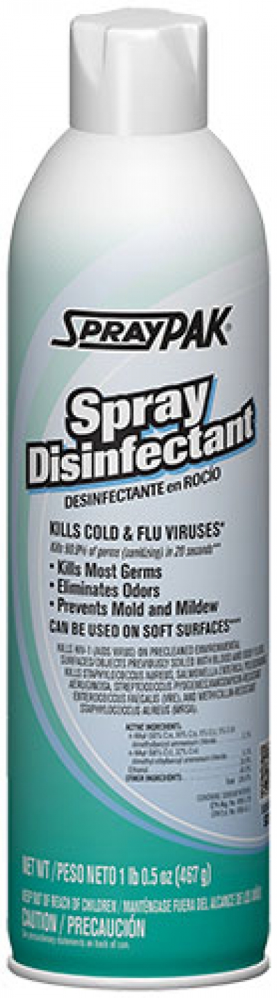433-4104-3 Hospital Spray Disinfectant 20 Ounce Can 12/case Spraypak Net Weight 18 Ounce