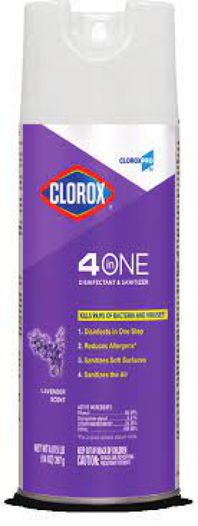 Clorox 4 In 1 Spray Disinfectant 14 Ounce Cans  sanitizer And Air Sanitizer Odor Reduction 
