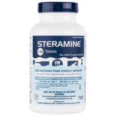 Steramine Quaternary Sanitizing Tablets, 150 Tablets Per Bottle, 6bt/cs