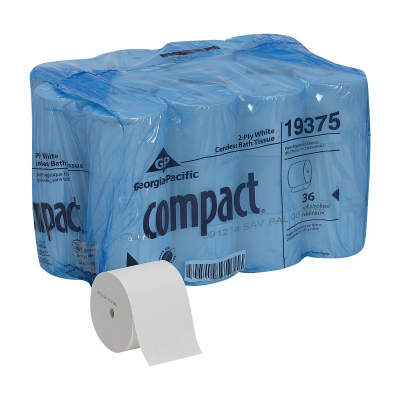 Compact® White Coreless 2-ply Toilet Paper