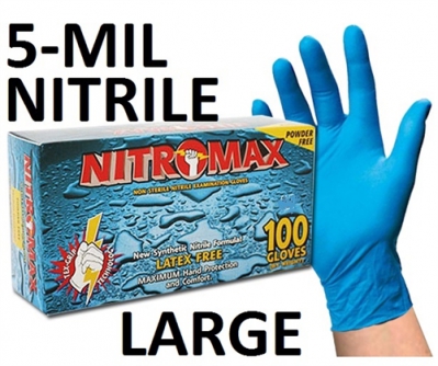 Nitromax Exam Glove Nitrile 5 Mil Blue Powder Free 