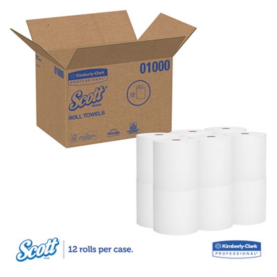 Scott® High Capacity Hard Roll Towels, , 8 X 1000ft, White, 12 Rolls/carton