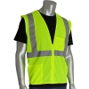 Mesh Safety Vest Hi Vis Lime Yellow Class 2 Zipper Closure 2 Pockets 