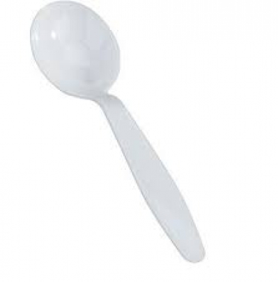 Medium Weight Plastic Soup Spoon, White, 1000/cs