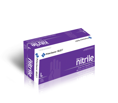 Prime Source Select Large Blue Nitrile Powder Free 100/box 10 Boxes/cs Textured Grip 84/skid