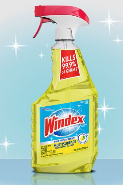 Scj 322369 Windex Multi-surface Cleaner And Disinfectant 8/case 32 Ounce Spray Bottle With Trigger Fresh Scent  kosher  yellow Color