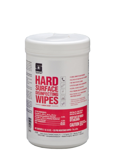 Disinfecting Wipes Lemon Scent 125/tub 6/case Hard Surface Wipes