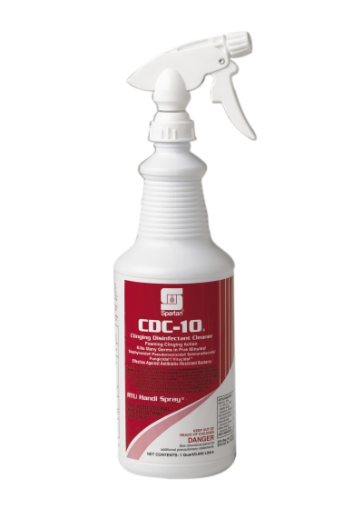 Cdc-10® Clinging Disinfectant Cleaner 32 Ounce 12/cs Ready To Use Includes 3 Trigger Sprayers Ph 11.9
