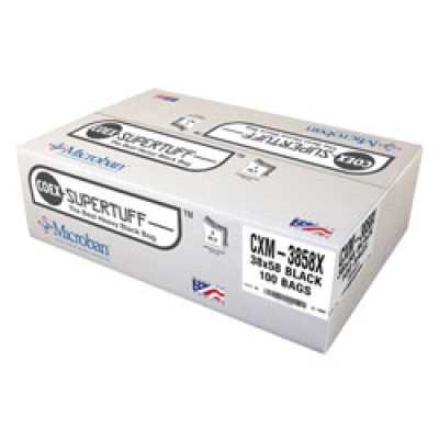 40 X 47 Heavy 2.2 Mil Black Liners 100/cs  coex Supertuff Cxp 3-ply Antimicrobial Post Consumer