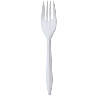 Medium Weight White Plastic Fork 1000/cs