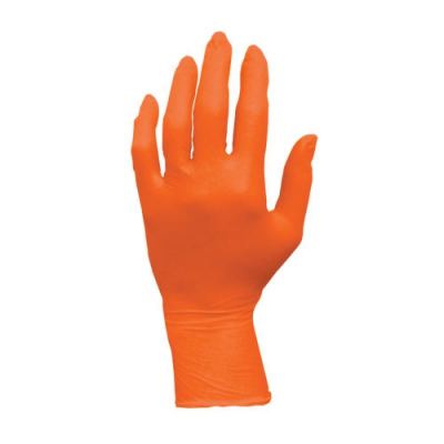 Orange Nitrile Powder Free Exam Gloves Large