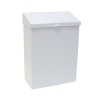White Wall Waste Receptacle With Lid