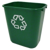 Rubbermaid Fg295673 Blue Medium Deskside Recycling Container With Universal Recycle Symbol, 28-1/8 Qt Capacity, 14.4&quot; Length X 10.25&quot; Width X 15&quot; Height
