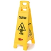 Rubbermaid Commercial Fg611477 Yellow 4-sided Floor Sign With Caution Wet Floor Imprint