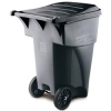Rubbermaid Commercial Fg9w2200gray Polyethylene 95-gallon Brute Rollout Garbage Can, Gray